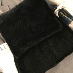 large black mink scarf 65.3*18